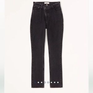 Abercrombie Ultra High Rise Slim Straight Jean. Criss cross waist line. Size 26